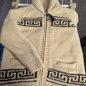 Cream and Black Knit Cardigan